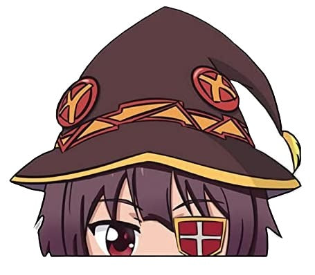 KonoSuba 'Megumin | Wizard Hat And Eyepatch' Vinyl Car Peeker Sticker