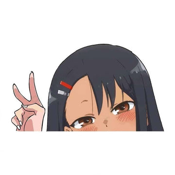 Don't Toy With Me, Miss Nagatoro 'Hayase | Peace Sign' Vinyl Car Peeker Sticker