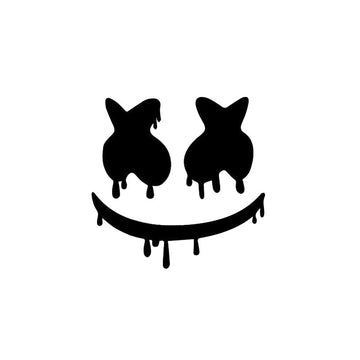 Cute 'Dripping Marshmello | Logo' Vinyl Car Sticker