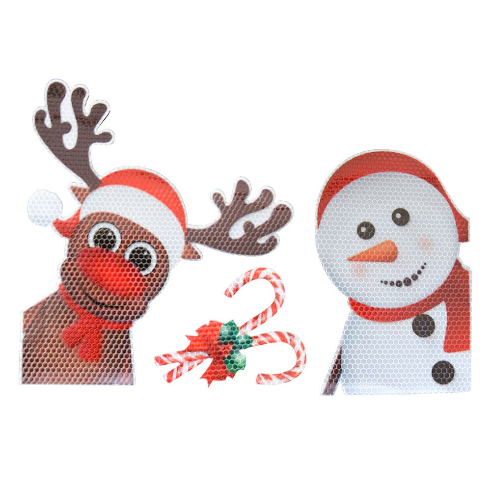 Christmas Decor 'Rudolph x Candy Cane x Snowman' Vinyl Car Magnetic Sticker
