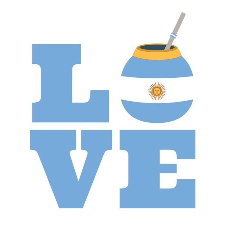 Argentina Flag 'Love | Yerba Mate' Vinyl Car Sticker