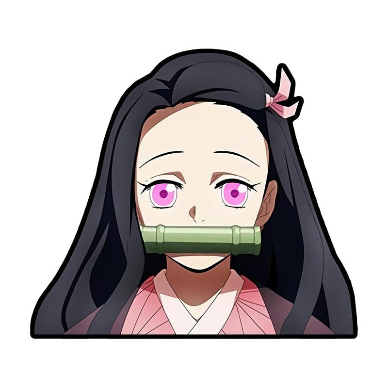 Demon Slayer 'Unhappy Nezuko | Bamboo Lock' Vinyl Car Sticker