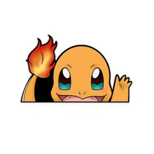 Pokemon 'Charmander | Waving' Vinyl Car Peeker Sticker