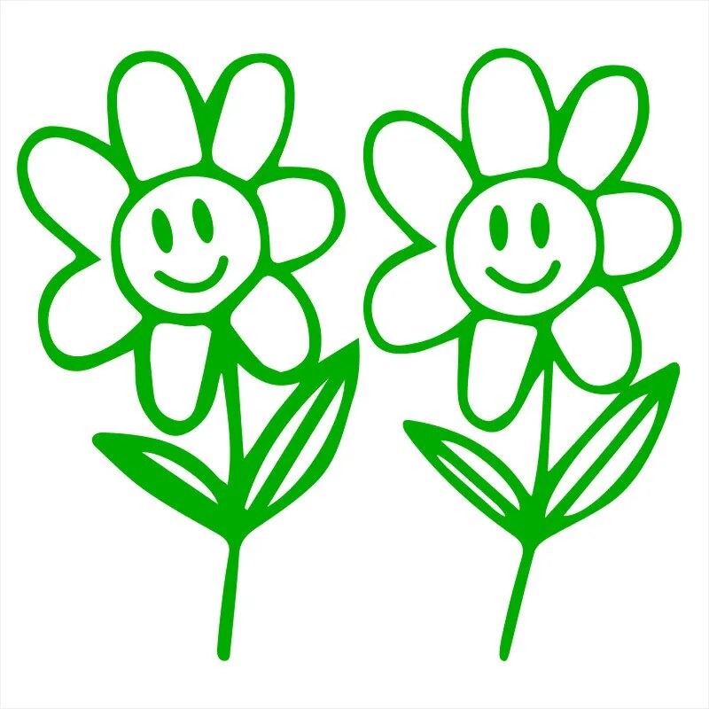 Cute 'Flower Buddies' Vinyl Car Sticker