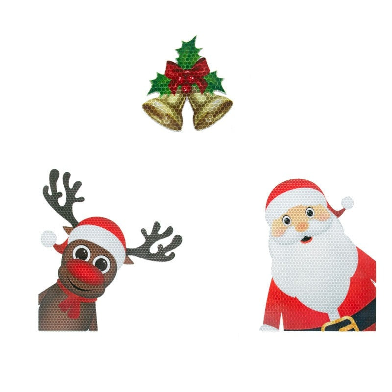 Christmas Decor 'Santa x Rudolph x Bells' Vinyl Car Magnetic Sticker