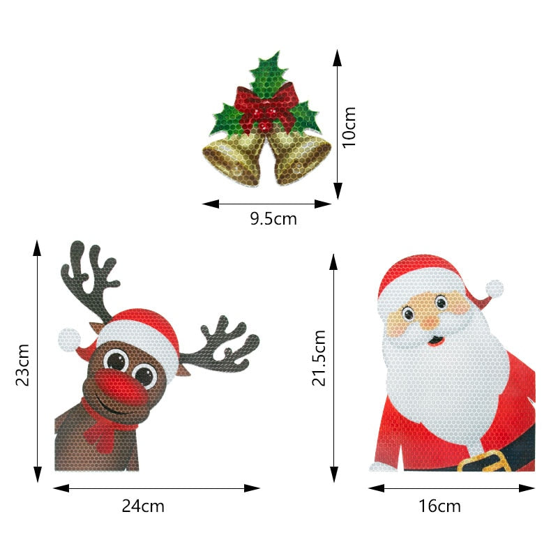 Christmas Decor 'Santa x Rudolph x Bells' Vinyl Car Magnetic Sticker