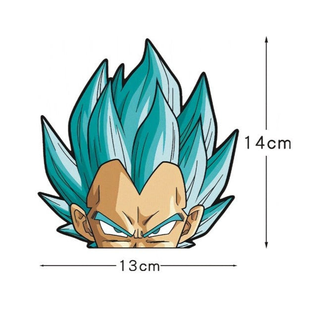Dragon Ball Z 'Vegeta | Mint Green Hair' Vinyl Car Peeker Sticker