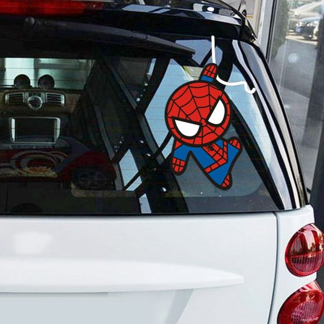 Spider-Man 'Hanging On White Rope | Left | 1.0' Vinyl Car Sticker