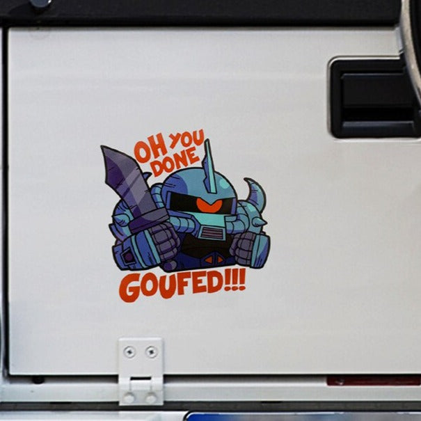 Mobile Suit Gundam 'MS-07B Gouf | Oh You Done Goufed!!!' Vinyl Car Sticker