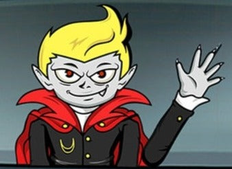 Halloween 'Yellow-Haired Vampire | Waving' Vinyl Car Wiper Sticker
