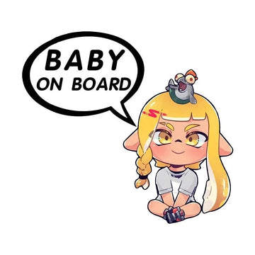 Splatoon 'Inkling Yellow | Baby On Board' Vinyl Car Sticker