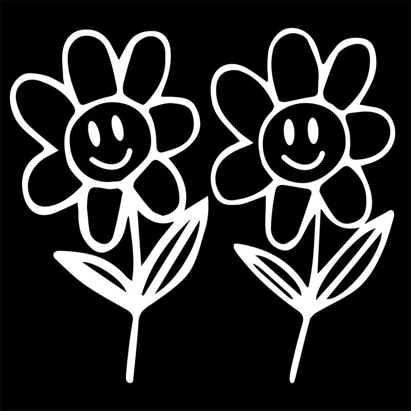 Cute 'Flower Buddies' Vinyl Car Sticker