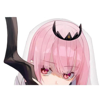 Virtual YouTuber 'Mori Calliope | Waiting' Vinyl Car Peeker Sticker