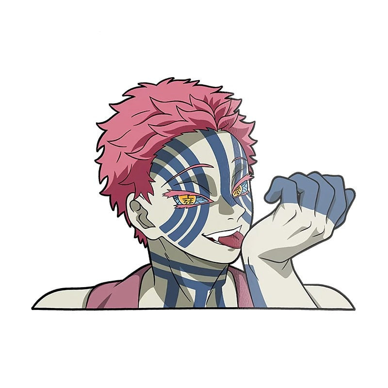 Demon Slayer 'Akaza | Licking Hand' Vinyl Car Peeker Sticker