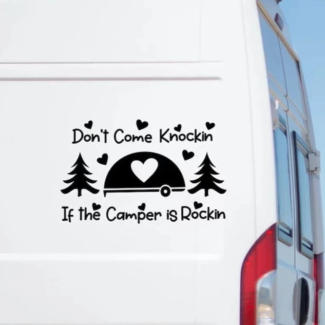 Travel 'Don't Come Knockin If The Camper Is Rockin' Vinyl Car Sticker