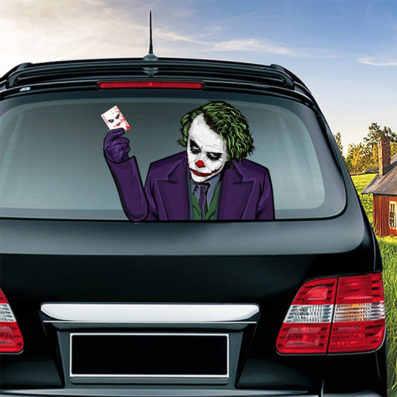 Joker 'Holding Joker Card' Vinyl Car Wiper Sticker