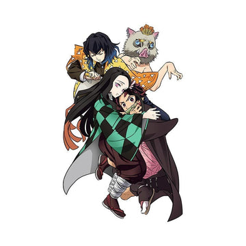 Demon Slayer 'Inosuke-Zenitsu-Nezuko-Tanjiro | Change Outfit' Vinyl Car Sticker