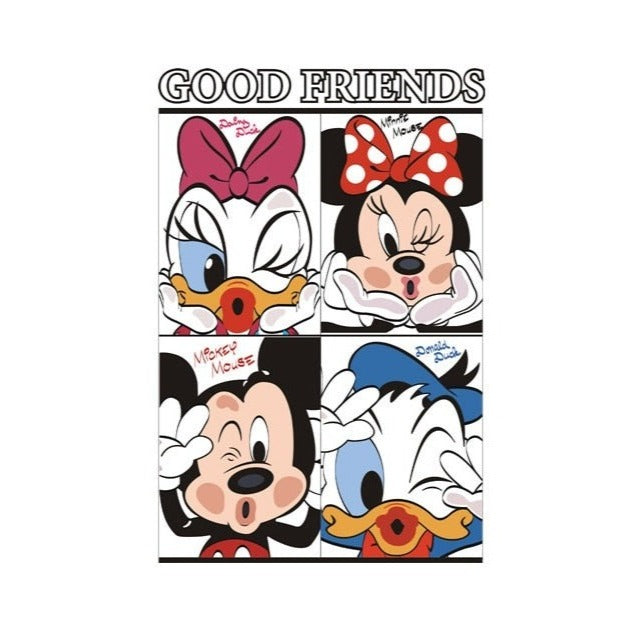 Good Friends 'Daisy-Minnie-Mickey-Donald | Pout Lips And Winks' Vinyl Car Sticker