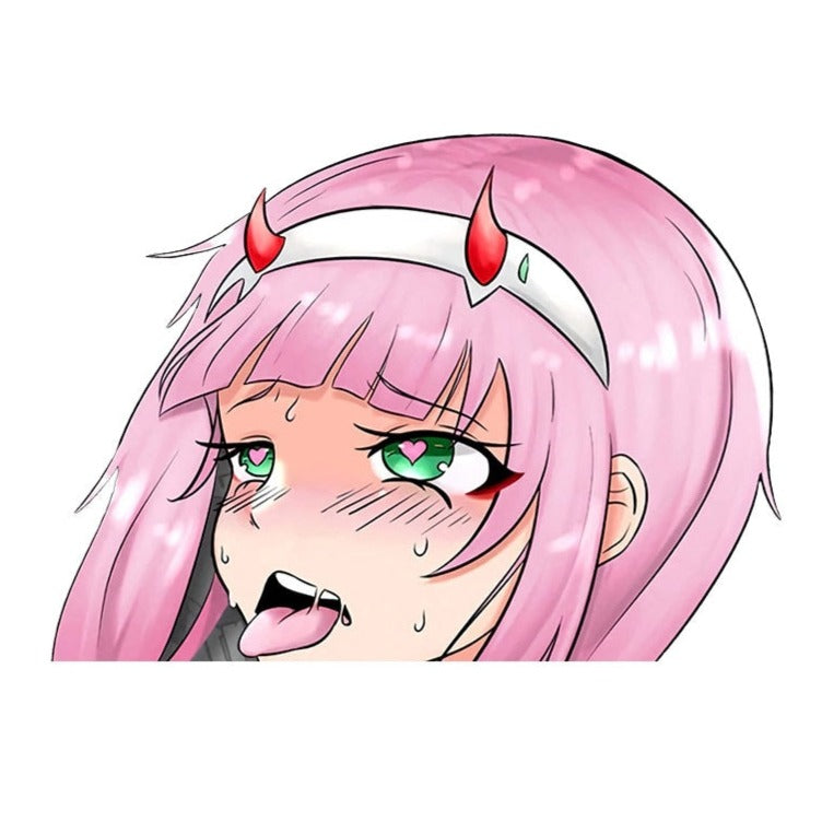 Darling In The Franxx 'Zero Two | Tired' Vinyl Car Peeker Sticker