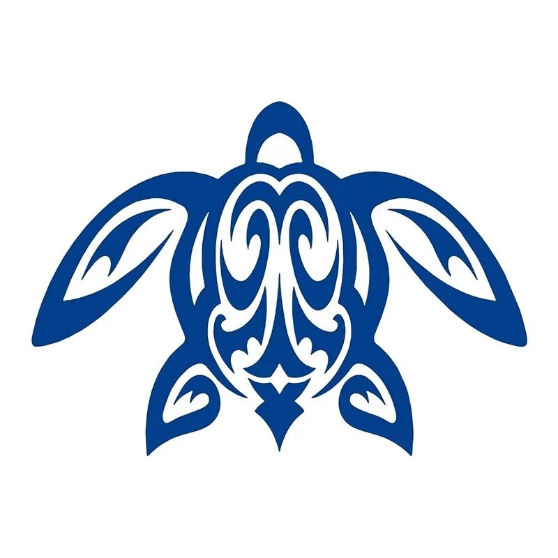 Tribal Turtle Sea 'Hawaii Tribal Turtle Peace | Royal Blue' Vinyl Car Sticker