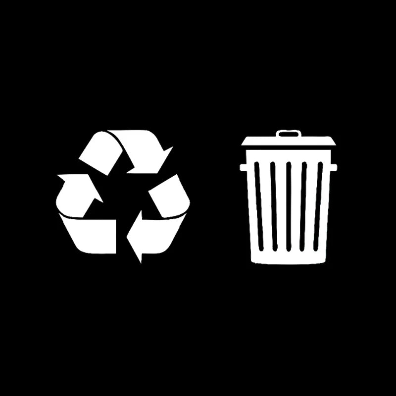 Cool 'Recycle and Trash Bin' Vinyl Car Sticker