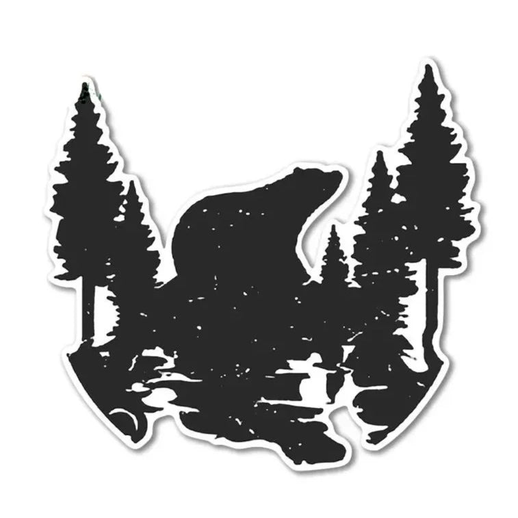 Bear 'Silhouette Forest' Vinyl Car Sticker