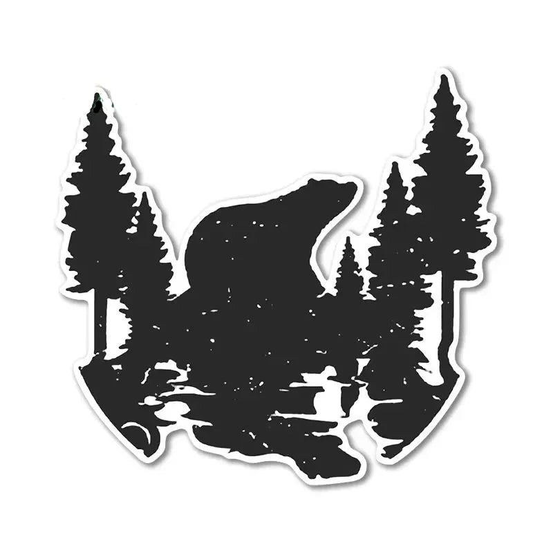 Bear 'Silhouette Forest' Vinyl Car Sticker