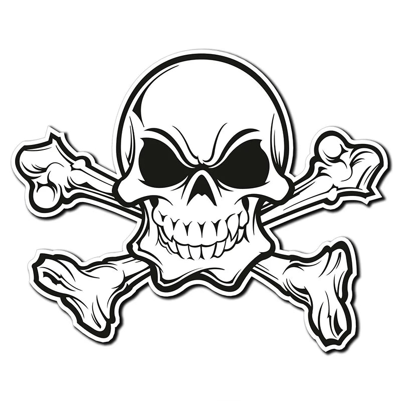 Creepy Skull 'Crossbones' Vinyl Car Sticker