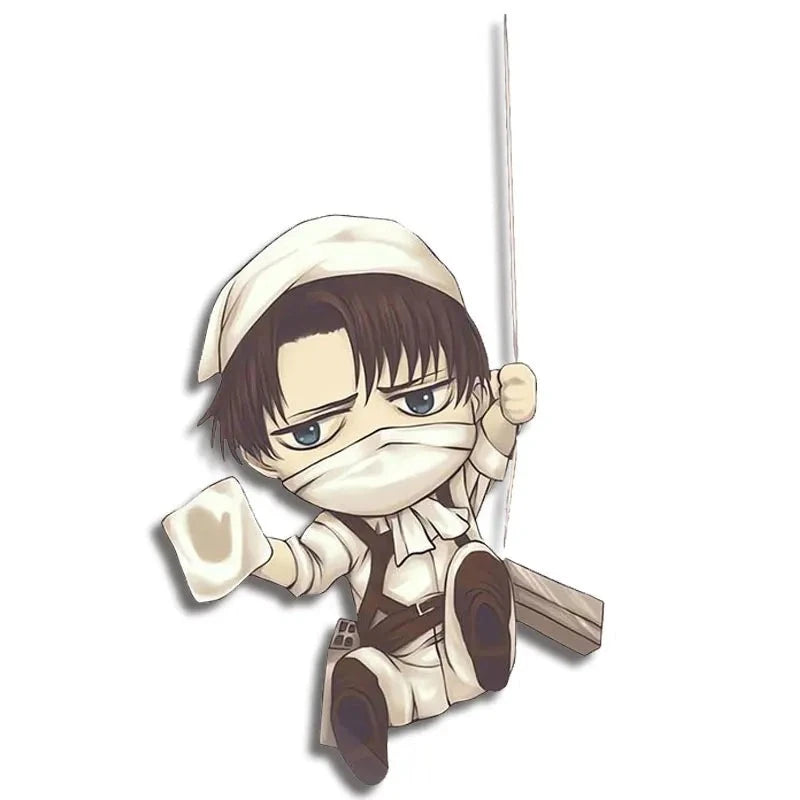 Attack on Titan 'Hanging Levi | Wiping' Vinyl Car Sticker