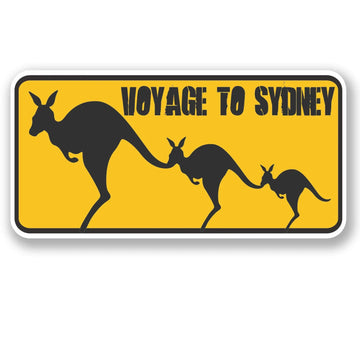 Australia Kangaroo 'Voyage To Sydney' Vinyl Car Sticker