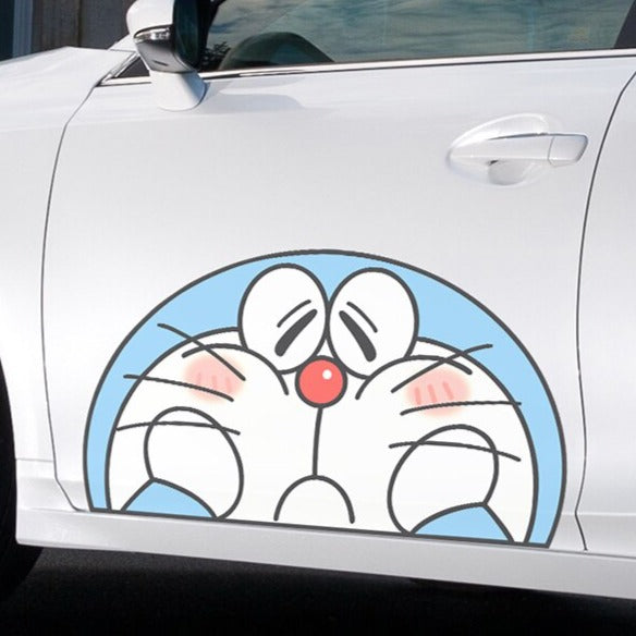 Doraemon 'Sad | Left' Vinyl Car Peeker Sticker