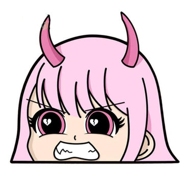 Darling In The Franxx 'Young Zero Two | Angry Face' Vinyl Car Peeker Sticker