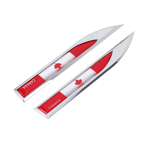 Side Fender Knife 'Canada Emblem Flag' Metal Car Sticker