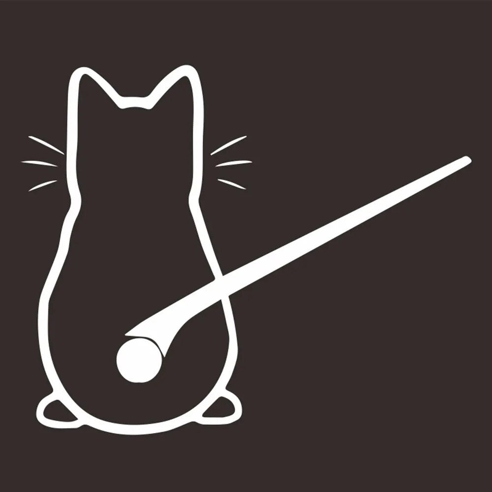Cute Cat 'Sitting Back | 1.0' Vinyl Car Wiper Sticker