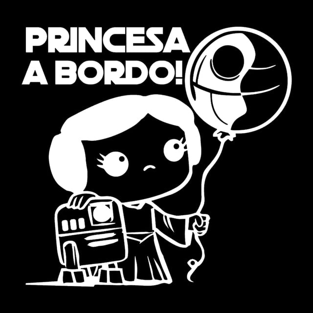Princesa A Bordo! 'Princess Leia | R2-D2 And Death Star Balloon' Vinyl Car Sticker