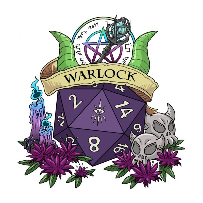 Dungeons & Dragons 'Warlock Dice' Vinyl Car Sticker