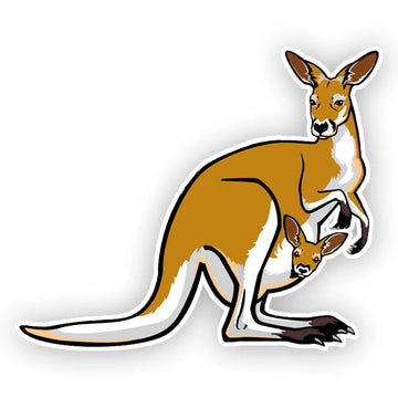 Kangaroo 'Mom and Baby' Vinyl Car Sticker
