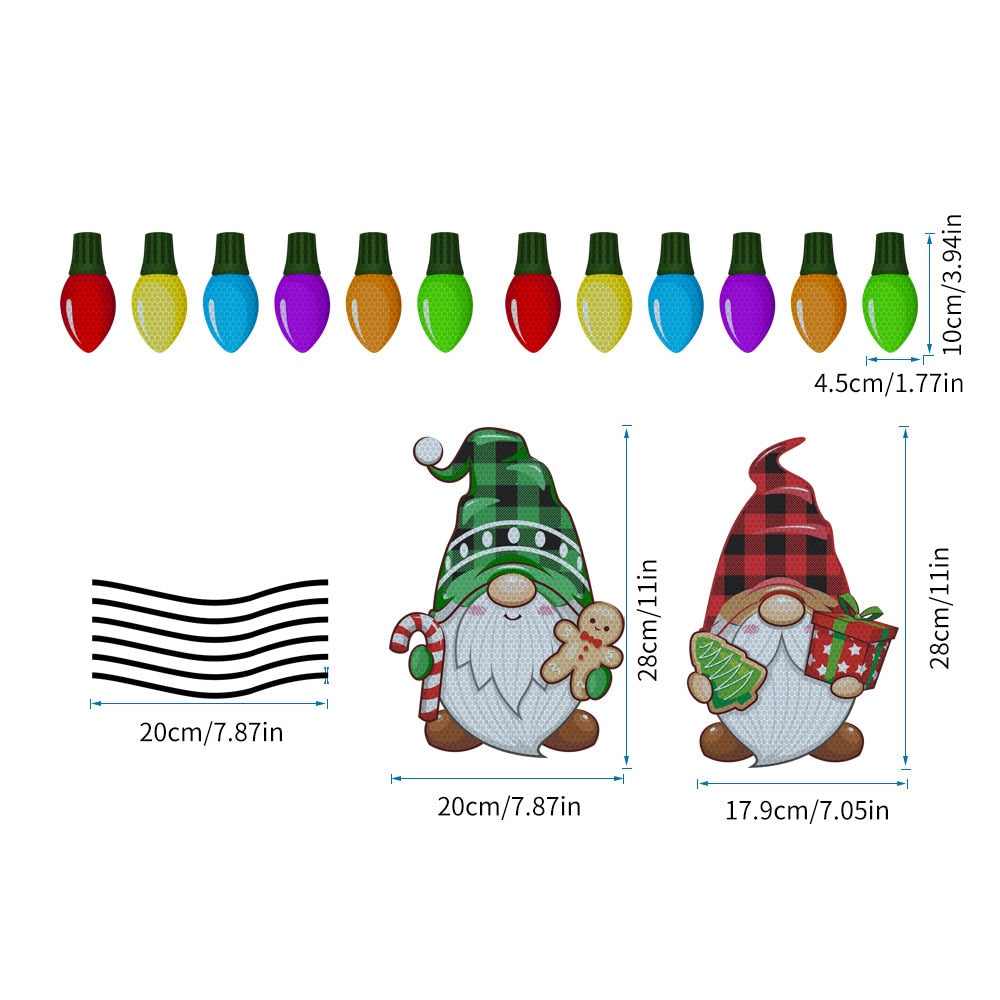 Santa Dwarfs 'Ginger Bread and Gift | Light Bulbs' Vinyl Car Magnetic Sticker