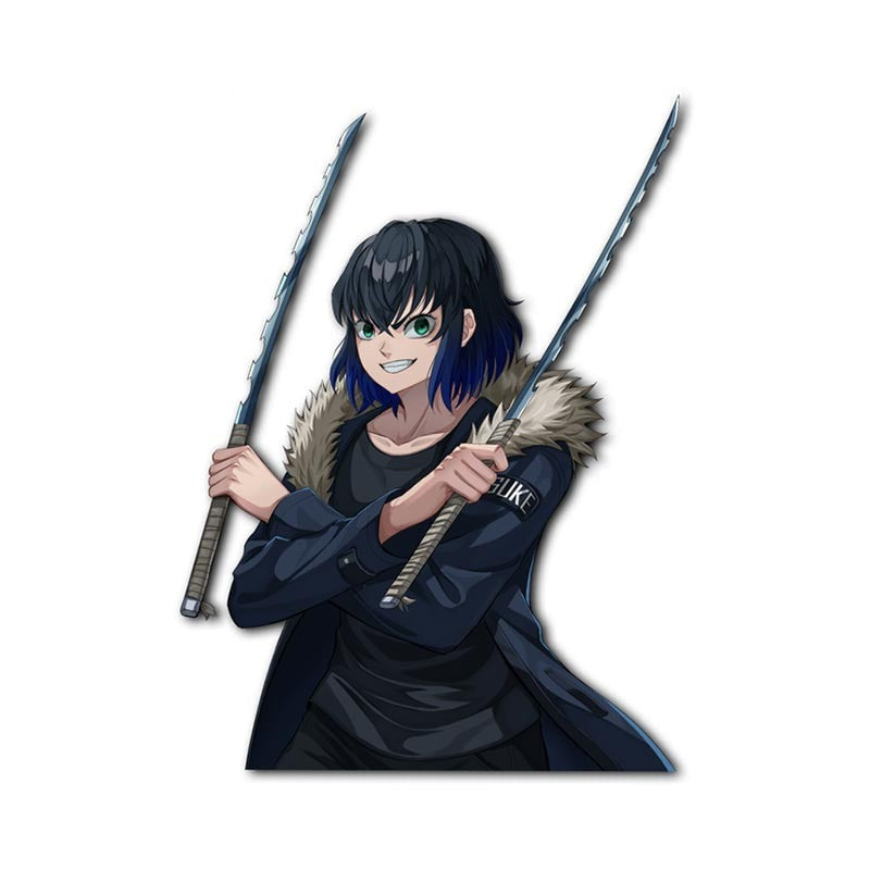 Demon Slayer 'Hashibira Inosuke | Holding Swords' Vinyl Car Sticker