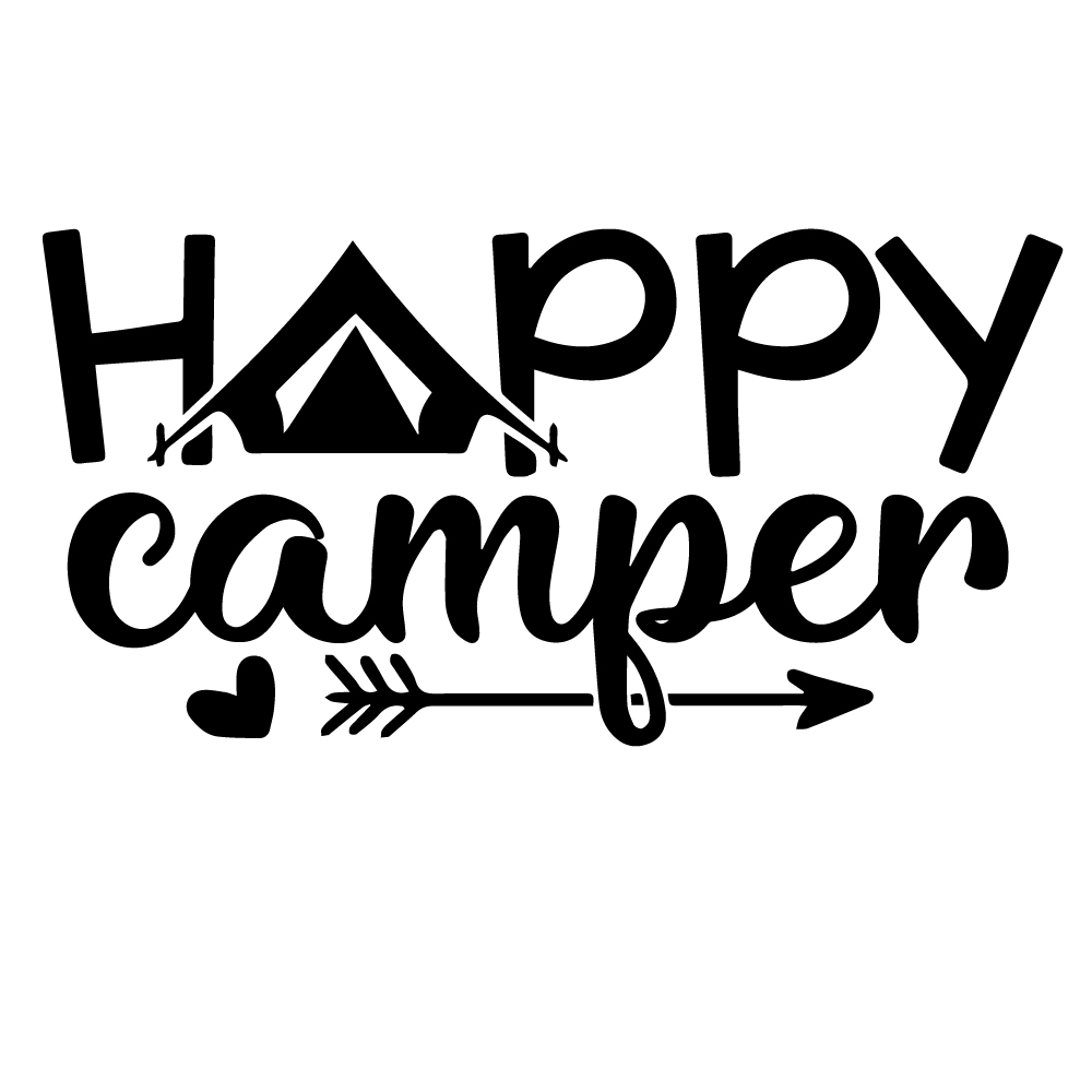 Happy Camper 'Tent and Arrow' Vinyl Car Sticker