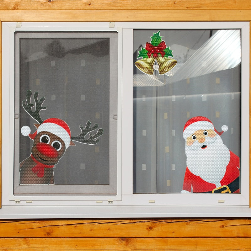 Christmas Decor 'Santa x Rudolph x Bells' Vinyl Car Magnetic Sticker