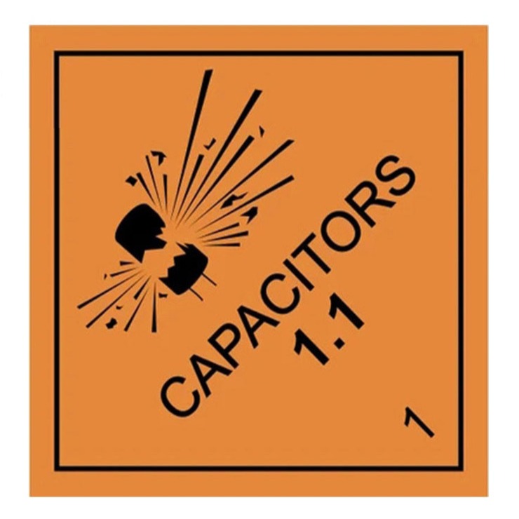 Warning Sign 'Exploding Capacitor Diamond | Caution | 1.1' Vinyl Car Sticker