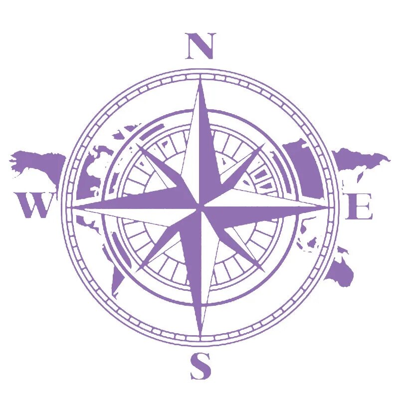 Travel 'Map Compass' Vinyl Car Sticker