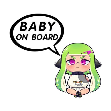 Splatoon 'Inkling and Judd | Baby On Board' Vinyl Car Sticker