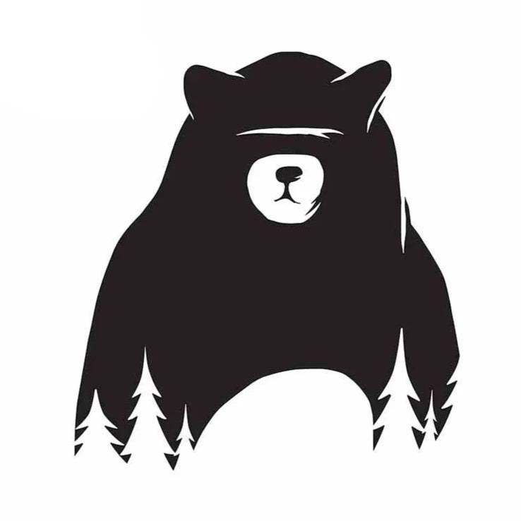 Bear 'No Eyes | White Pines' Vinyl Car Sticker