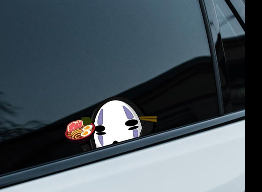 Spirited Away 'No-Face | Eating Ramen'  Vinyl Car Peeker Sticker