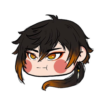Genshin Impact 'Chibi Zhongli | Head' Vinyl Car Sticker