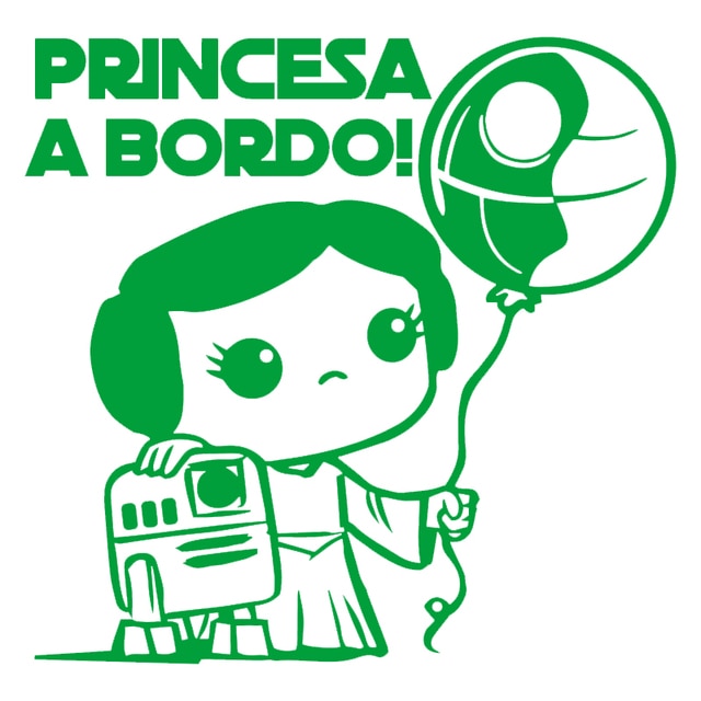 Princesa A Bordo! 'Princess Leia | R2-D2 And Death Star Balloon' Vinyl Car Sticker
