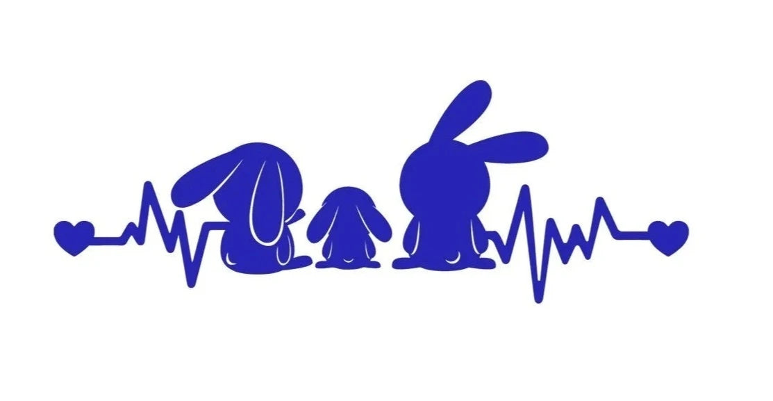 Cute Rabbits 'Heartbeat' Vinyl Car Sticker