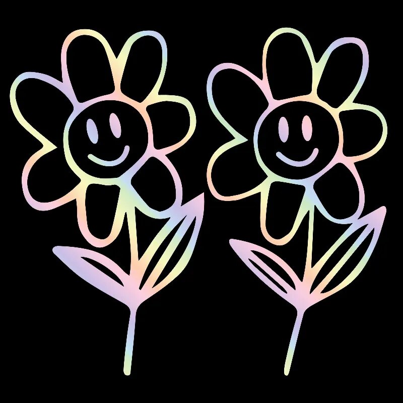 Cute 'Flower Buddies' Vinyl Car Sticker